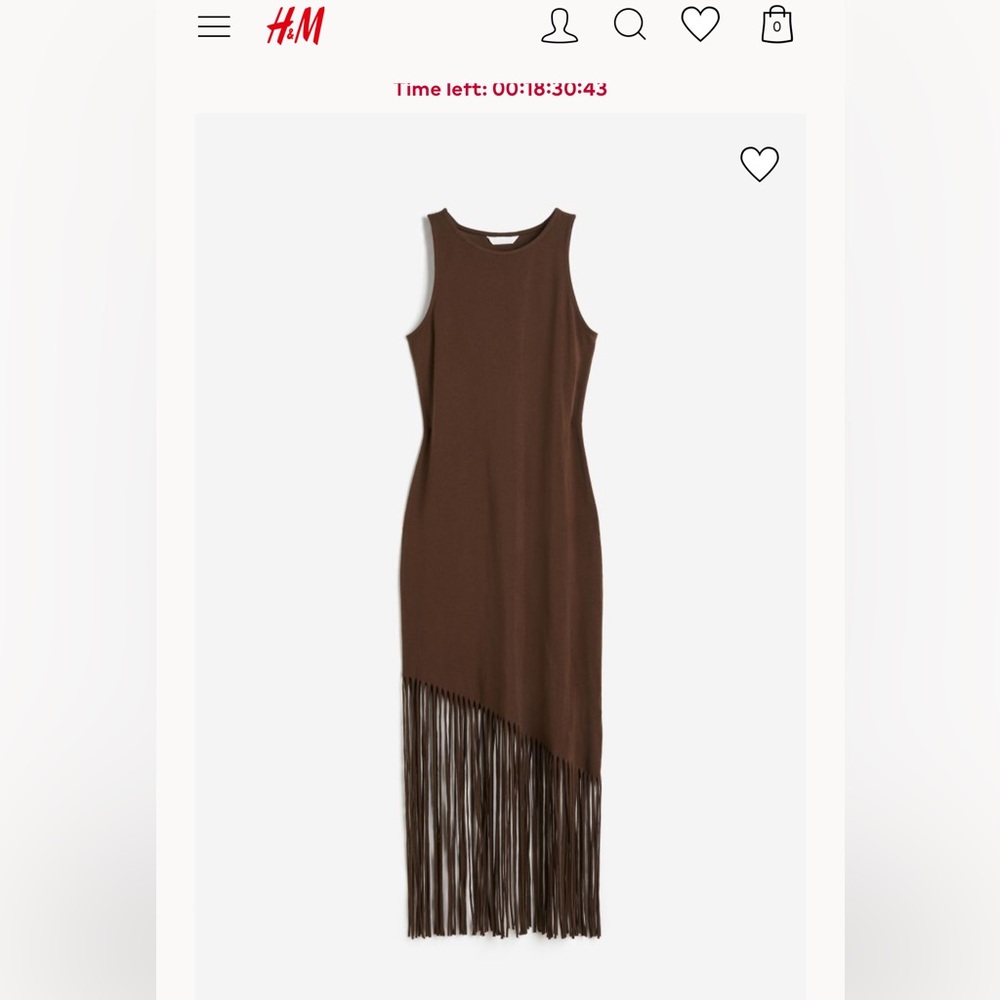 H&M brown fringe dress never worn